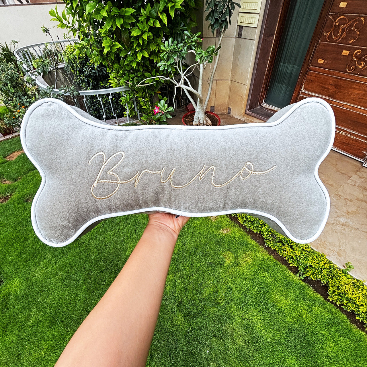 Personalized Dog Bone Shaped- Custom Name Dog Pillow Bone, Customize Gifts for Dogs, Pet Owner Gifts, Gifts for Pets