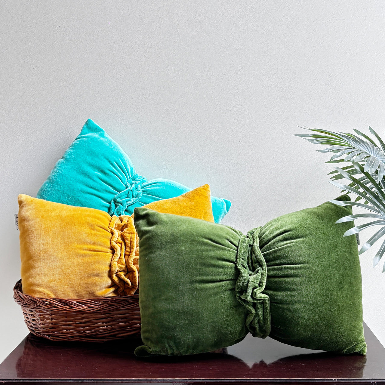 Velvet Bow Shaped Cushion