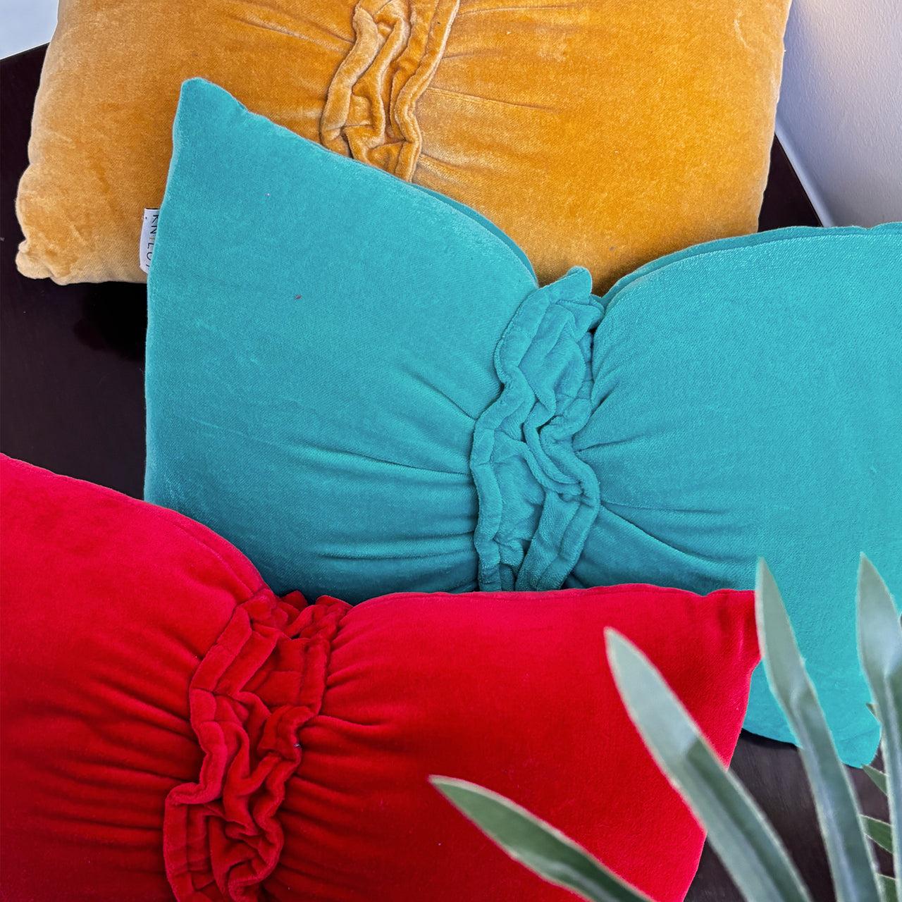 Velvet Bow Shaped Cushion