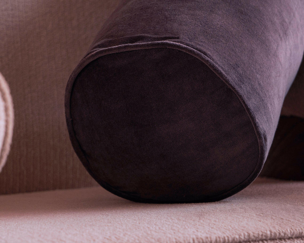 Luxury Cotton Velvet Bolster Cover same piping trim.