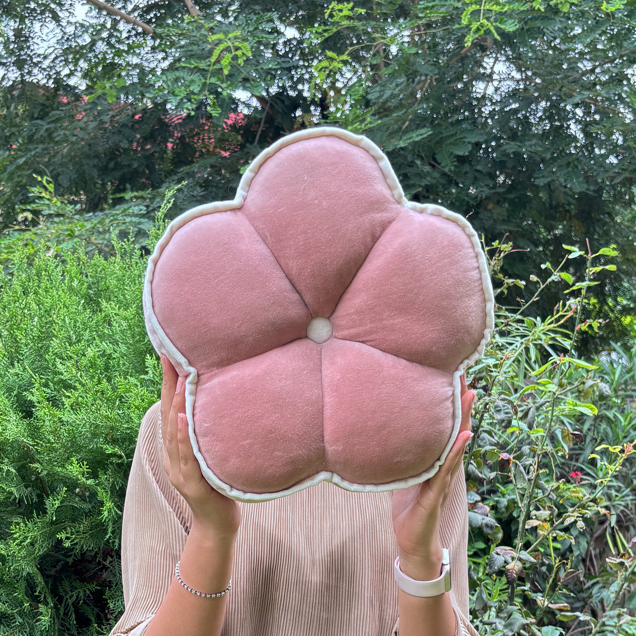 Velvet Flower Shaped Cushion