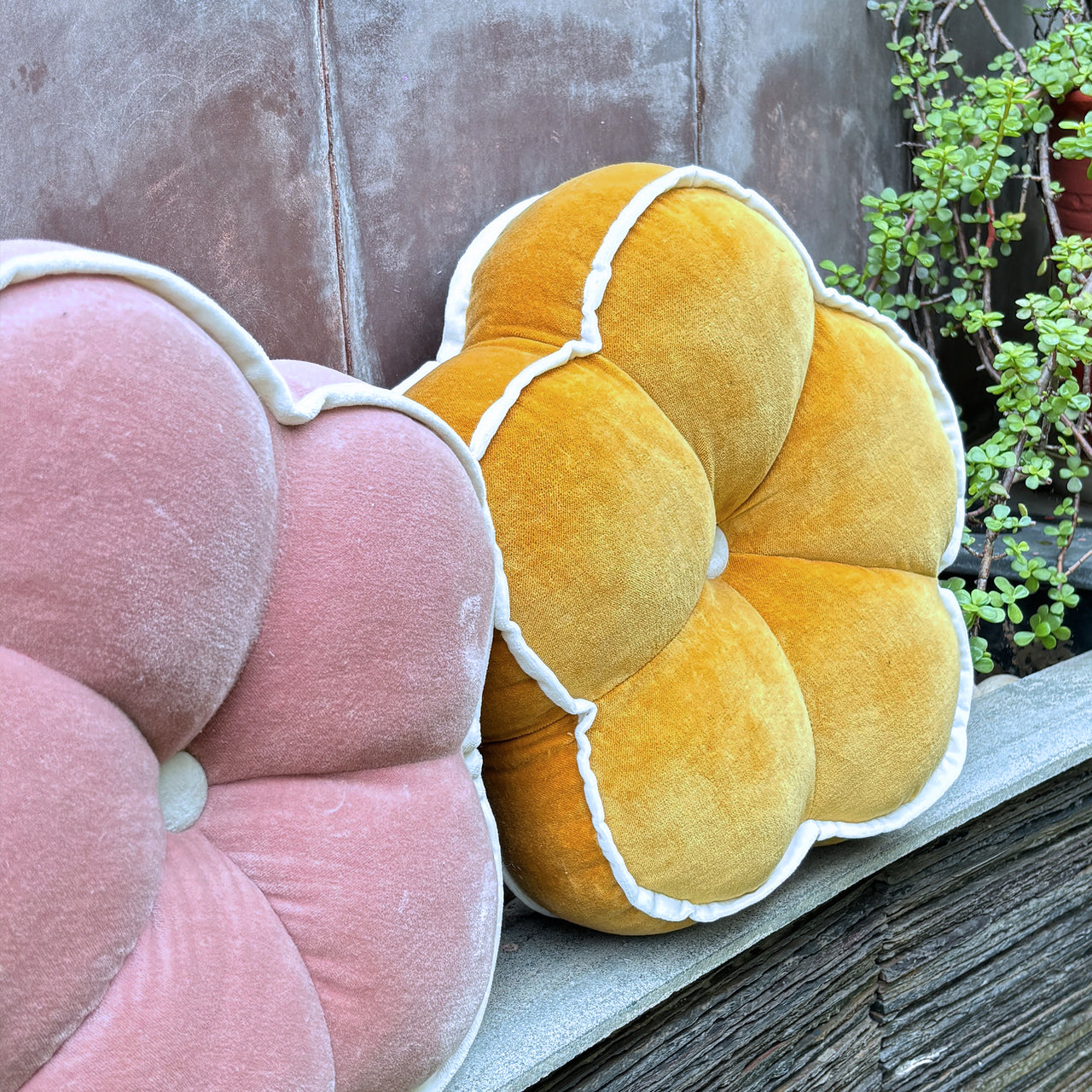 Velvet Flower Shaped Cushion