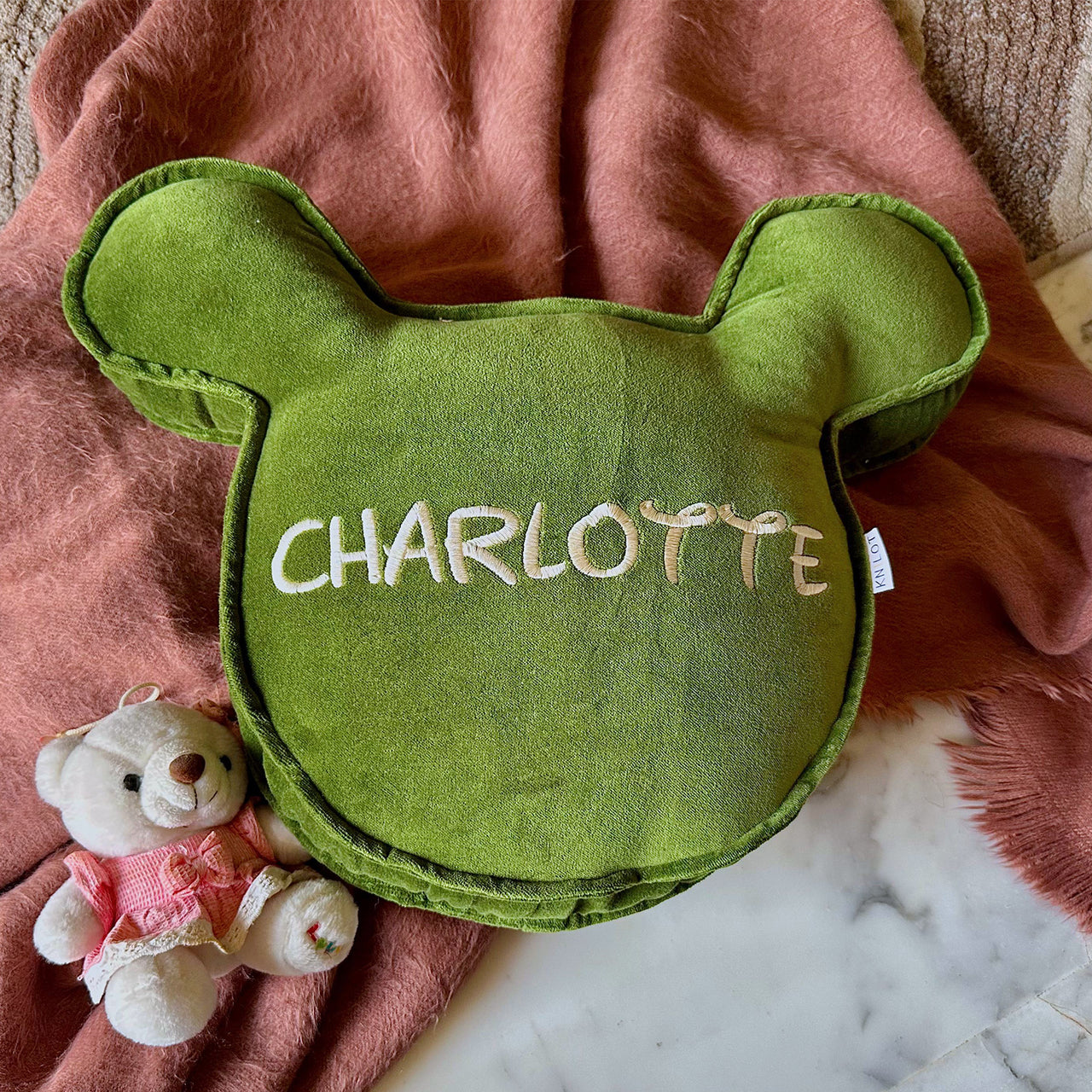 Personalized Mickey Pillow - Custom Embroidered Velvet Cushion - Romantic Valentine’s Gift for Him/Her