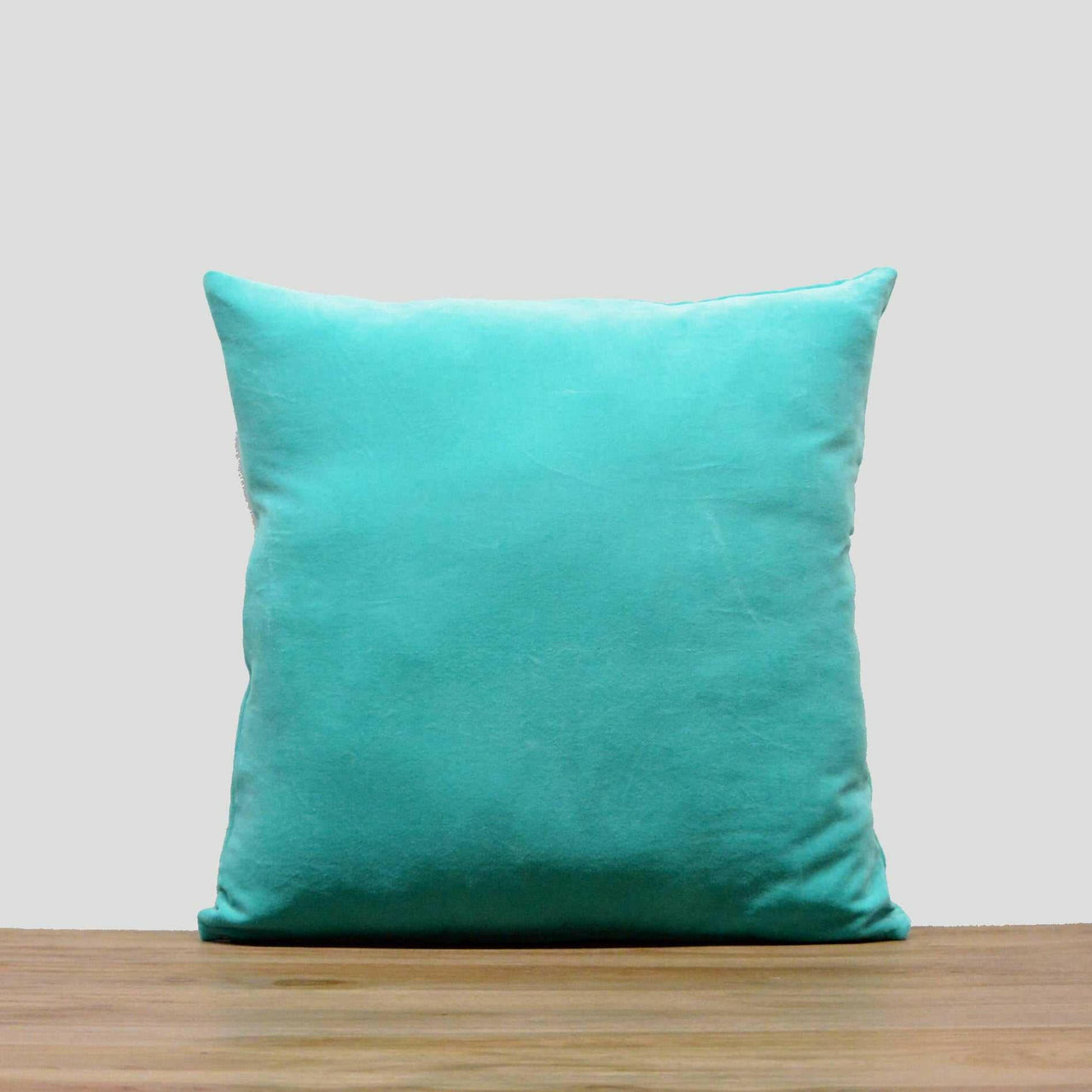 Aqua Cotton Velvet Cushion Cover