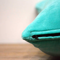 Thumbnail for Aqua Cotton Velvet Cushion Cover