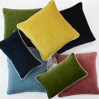 Thumbnail for Golden Mustard White pippin Cotton Velvet Cushion Cover