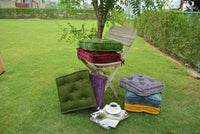 Thumbnail for Mulberry Cotton Velvet square Chair pad with ties