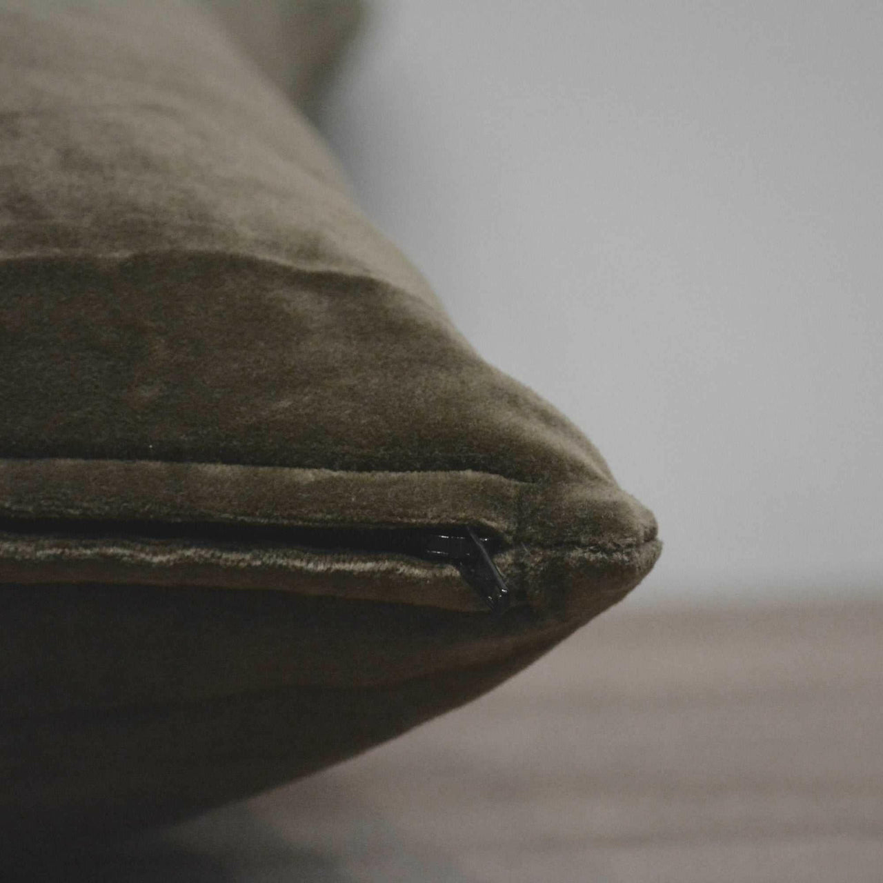 Dusty Brown Cotton Velvet Cushion Cover