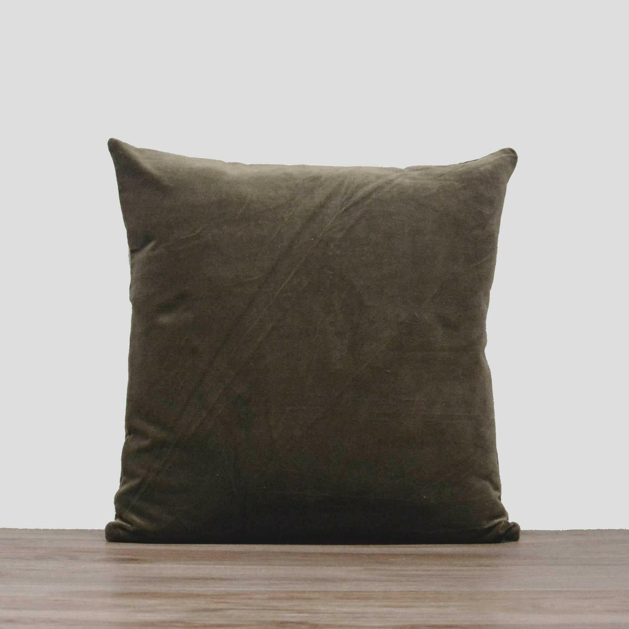 Dusty Brown Cotton Velvet Cushion Cover