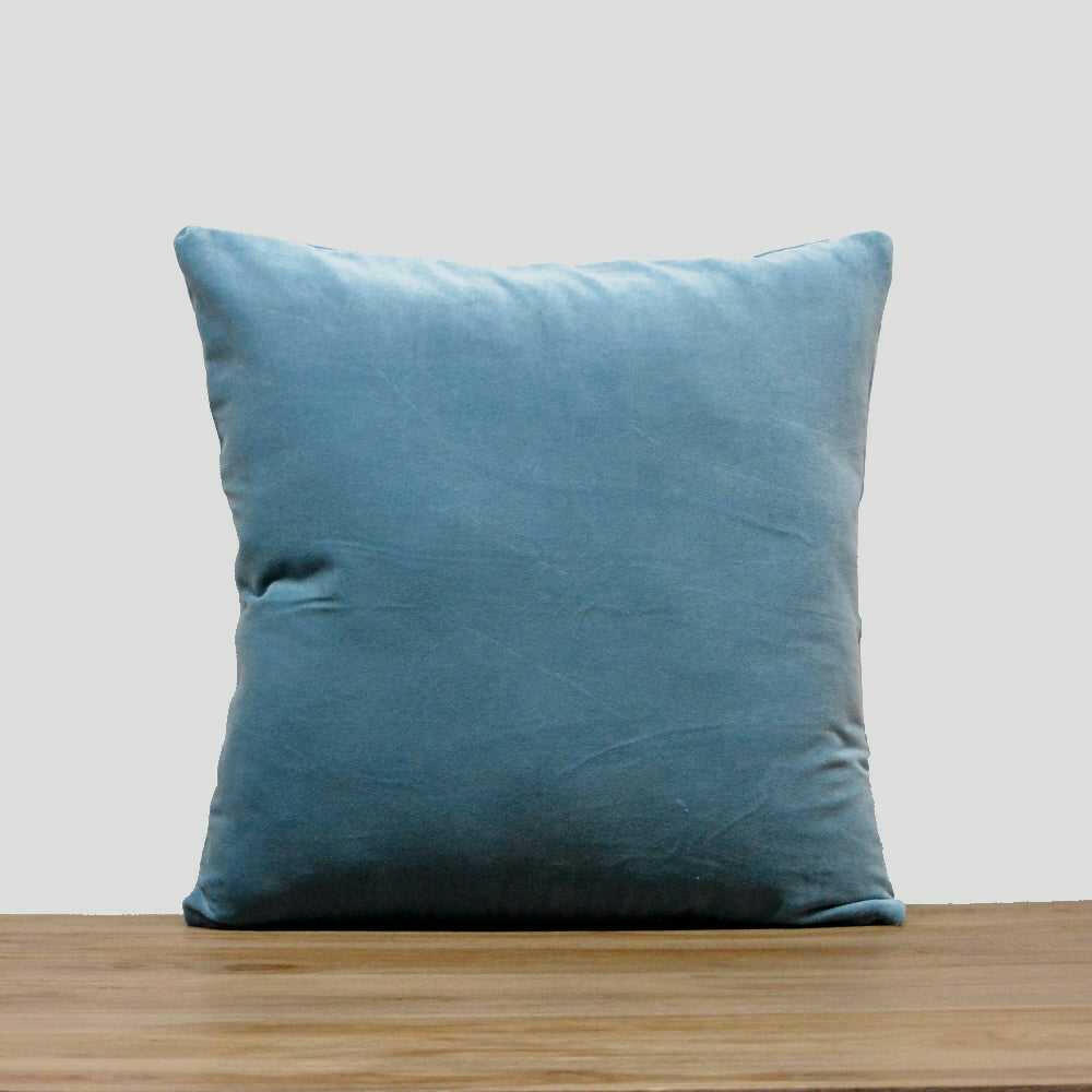 Dusty Sky Cotton Velvet Cushion Cover