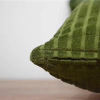 Thumbnail for Green Stripes Cotton Velvet Cushion Cover