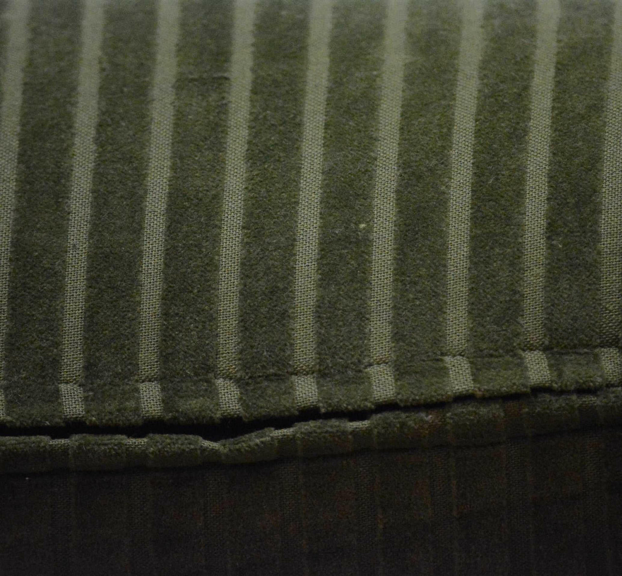 Green Stripes Cotton Velvet Cushion Cover