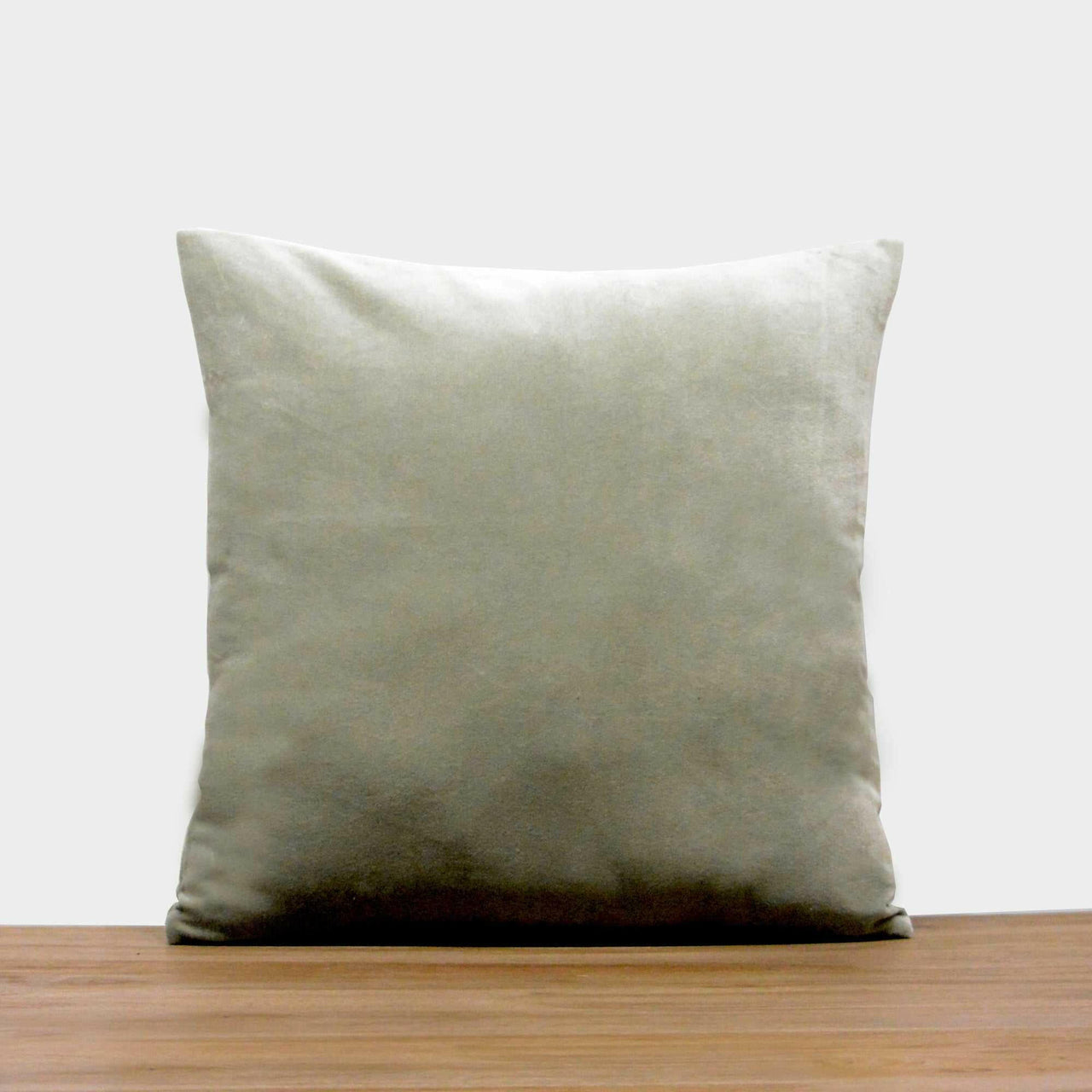 Ice Grey Cotton Velvet Cushion Cover