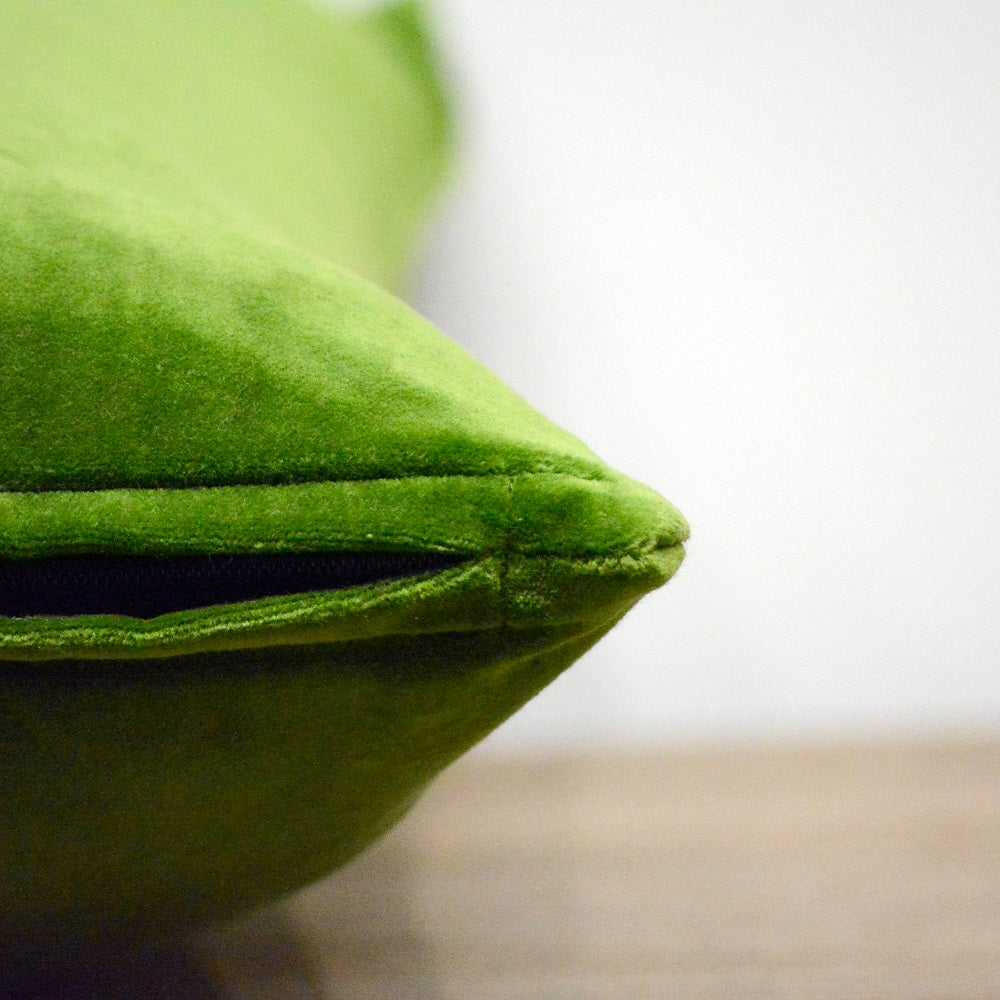 Moss Green Cotton Velvet Cushion Cover