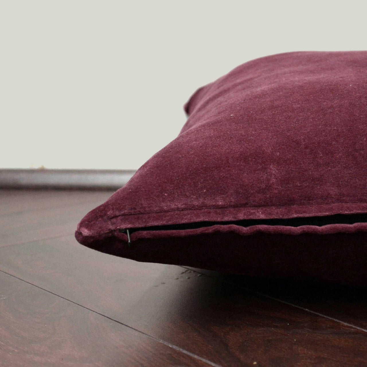 Plum Cotton Velvet Cushion Cover