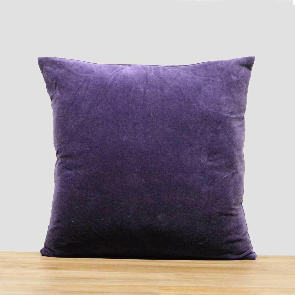 Purple Cotton Velvet Cushion Cover