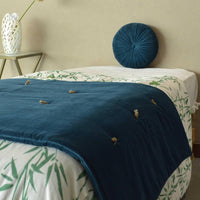 Thumbnail for Luxury Royal Blue Velvet Bed Runner