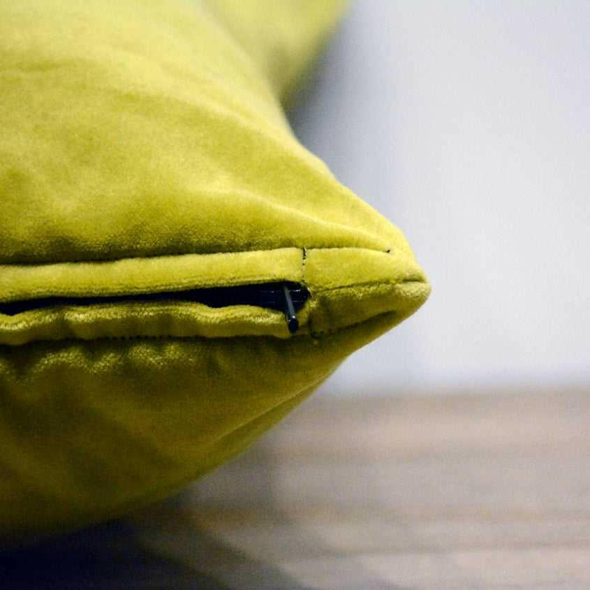 Yellow Cotton Velvet Cushion Cover