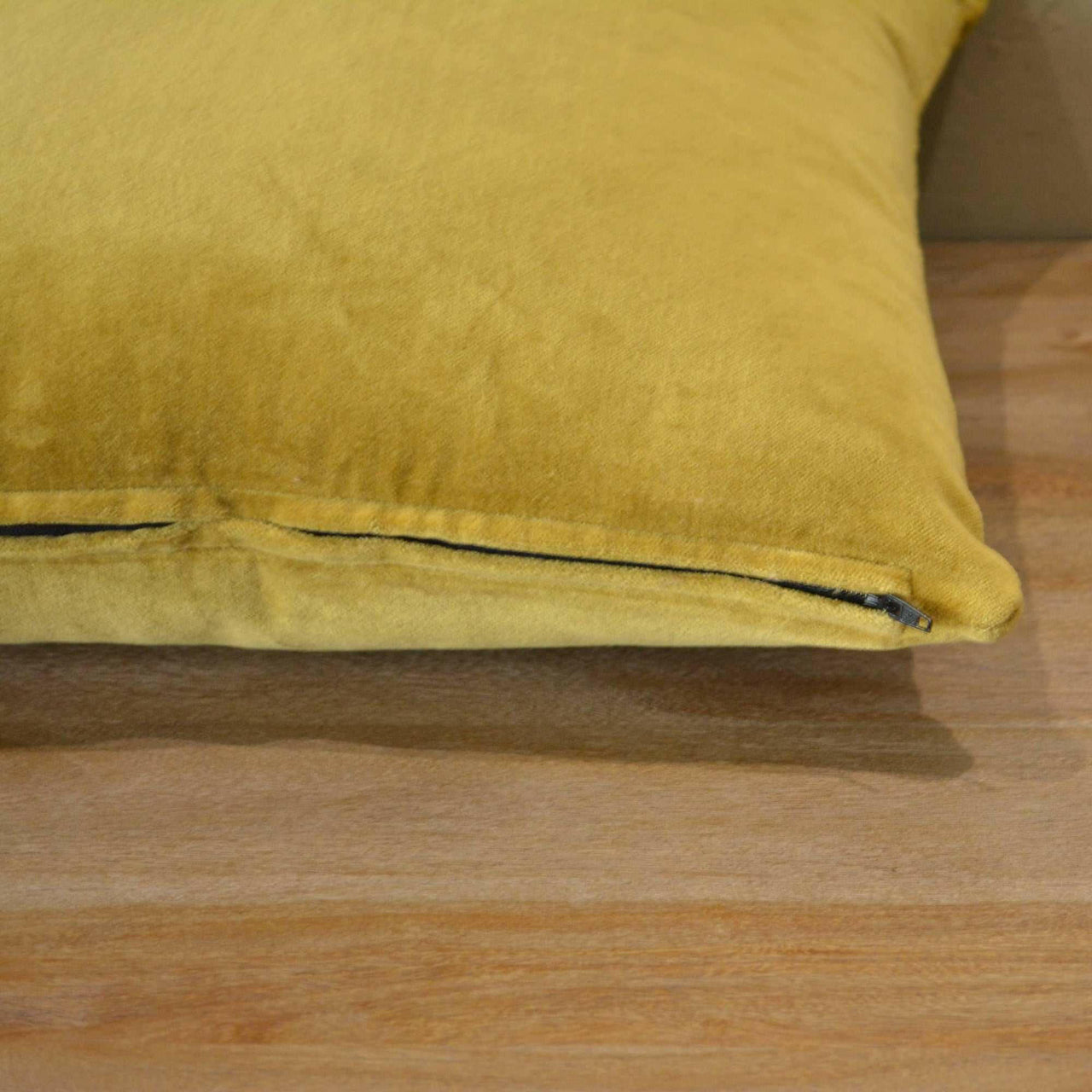 Golden Mustard Cotton Velvet Cushion Cover