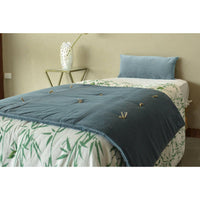 Thumbnail for Luxury Smoke Blue Velvet Bed Runner/throw