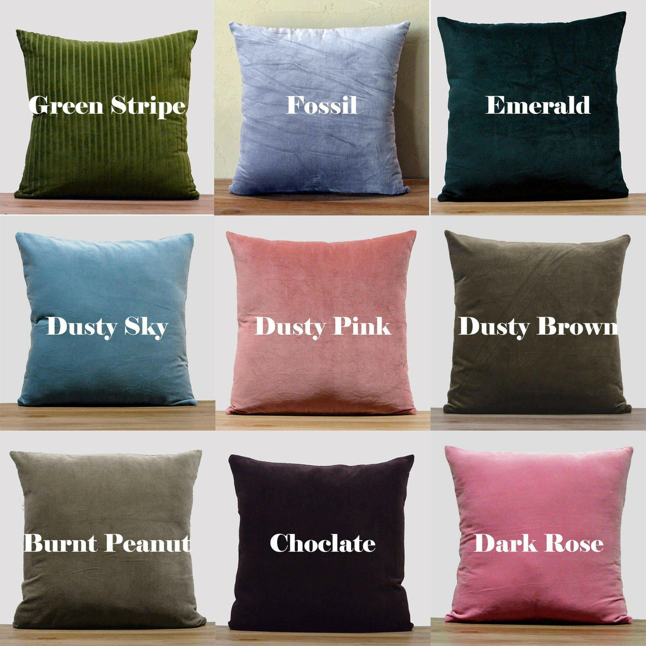 Jade Green Cotton Velvet Cushion Cover